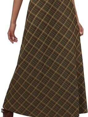 CIDER Women's Plaid Maxi Gingham Skirts